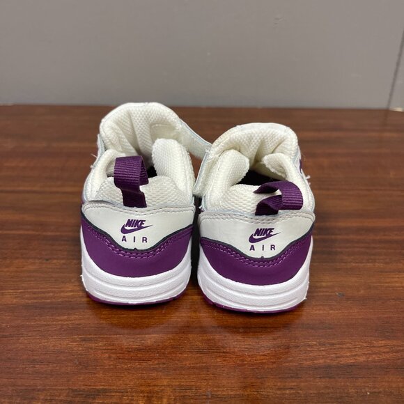 Nike Air Max 1 Easy On Baby/Toddler Shoes Size 5C White and Purple - Picture 5 of 6